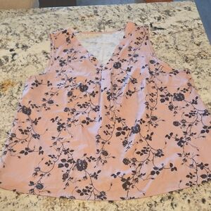 SHEIN Pink Floral V-Neck Sleeveless Camisole